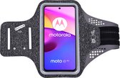 Hoesje Geschikt voor Motorola Moto E40 hardloop telefoonhouder – armband - sportband - van stof - Zwart