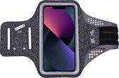 Geschikt voor iPhone 13 hardloop telefoonhouder – armband - sportband - van stof - Zwart