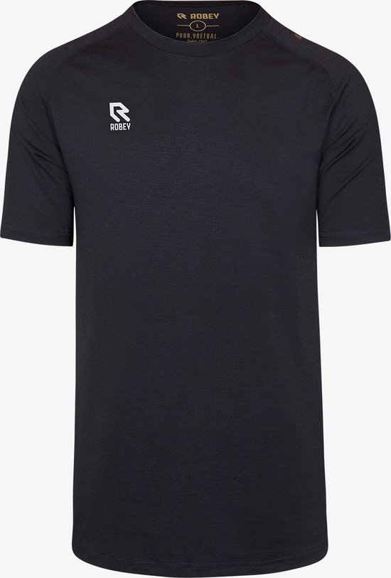 Maillot de football à manches courtes Robey Gym Shirt (taille 2XL) - Zwart