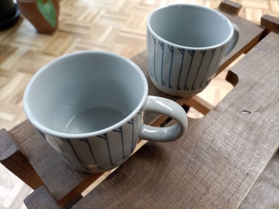 Mugs Floz Design avec grande anse - pour café ou thé - faïence artisanale - lot de 2 - commerce équitable