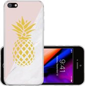 Hoes Geschikt voor iPhone SE 2020 Hoesje Cover Siliconen Back Case Hoes - Ananas