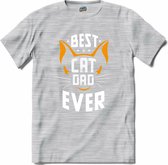 Best Cat Dad Ever | Katten - Kat - Cats - T-Shirt - Unisex - Donker Grijs - Gemêleerd - Maat XXL