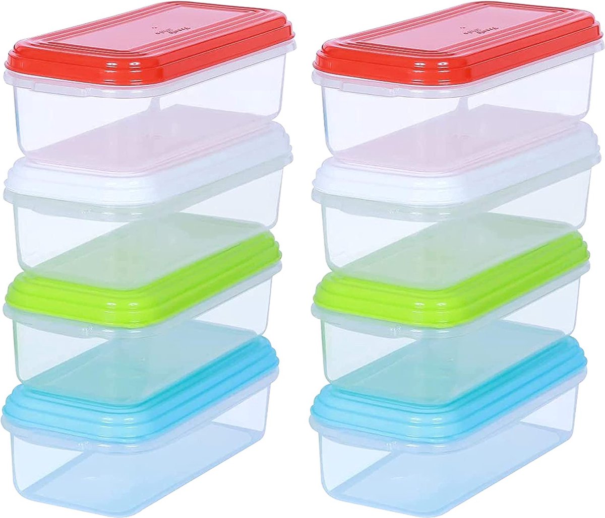 ARSUK Plastic Opbergdozen Baby Spenen Voeden Vriezer Voedsel Potten Containers (Pack of 8 Medium)