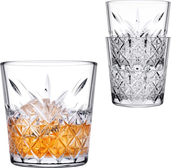 Pasabahce - Whisky tumbler glazen - 6x - Timeless serie - transparant - 340 ml