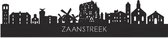 Skyline Zaanstreek Zwart hout - 100 cm - Woondecoratie - Wanddecoratie - Meer steden beschikbaar - Woonkamer idee - City Art - Steden kunst - Cadeau voor hem - Cadeau voor haar - Jubileum - Trouwerij - WoodWideCities