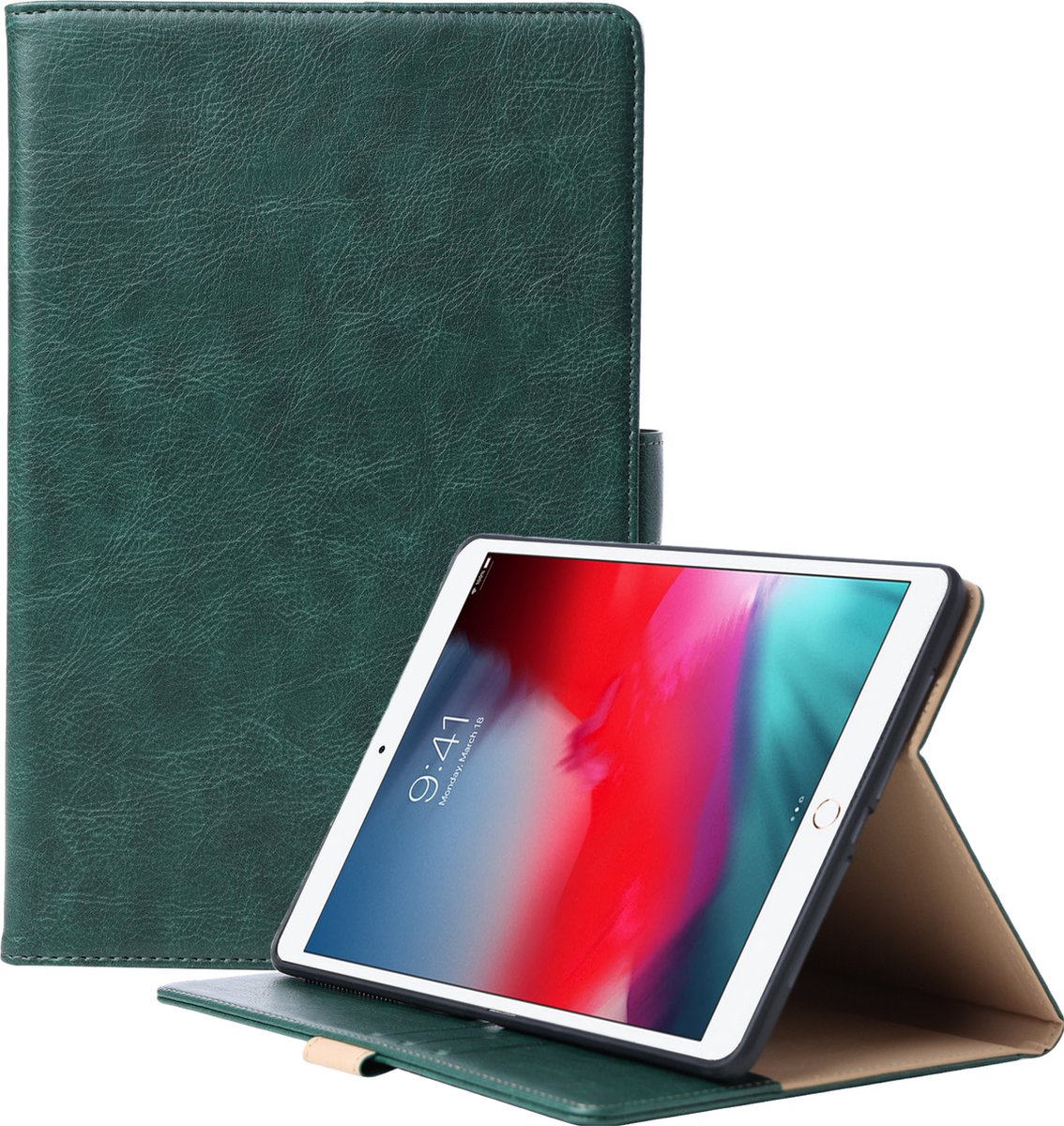 Phreeze Tablethoes - Geschikt voor iPad 6 2018 Hoes - 9.7 Inch - Luxe Lederen Hoesje - Ingebouwde Standaard met Kaarthouders - Hoesje met Magnetische Sluiting - Beschermhoes - Groen