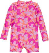 Snapper Rock - UV Zwempak voor baby's - Lange mouw - Hibiscus Hype - Roze - maat 1 (69-75cm)