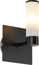 QAZQA bath - Moderne Wandlamp voor binnen voor badkamer - 1 lichts - D 11.5 cm - Zwart -