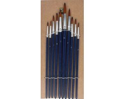 3 BMT acrylverf penselen ronde penselen - set van 10 - met koperen huls