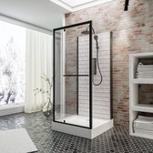 Schulte Jersey 2 - cabines de douche fermées - 90x90x215 cm - profil noir - verre de sécurité transparent - douche pluie - douchette
