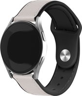 Strap-it Leren hybrid bandje - geschikt voor Xiaomi Mi Watch / Xiaomi Watch S1 / Watch S1 Pro / Watch 2 Pro - Active - wit