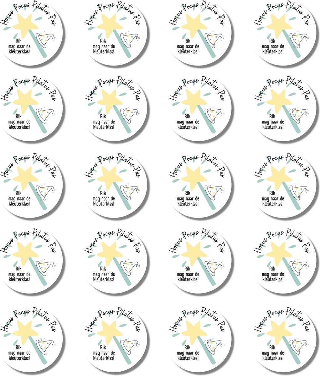 Traktatie Naamstickers Hocus Pocus Toveren Groen - 20 stuks - Afscheid Peuterspeelzaal Kinderdagverblijf Basisschool - Kleuterklas | Sluitsticker - Gepersonaliseerd — afbeelding 2