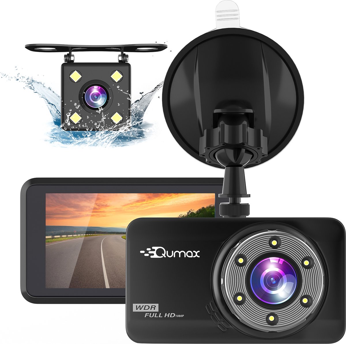 veld wat betreft overal Qumax Dashcam voor auto – Voor en Achter Camera – Full HD – Parkeerstand  met... | bol.com