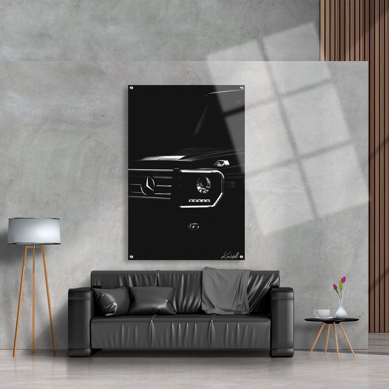 Tableau Plexiglas Luxe G-Wagon Noir | 75 x 100 | Salle de séjour | Chambre à coucher | Bureau | Musique | Design | Art | Moderne | ** 5 MM D'ÉPAISSEUR **