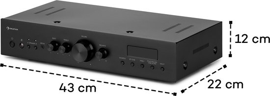 Auna Amp-CD608 DAB Hifi-Stereo versterker - 4X100W - RMS DAB+ Bt Opt. Afstandsbediening - Zwart - Auna