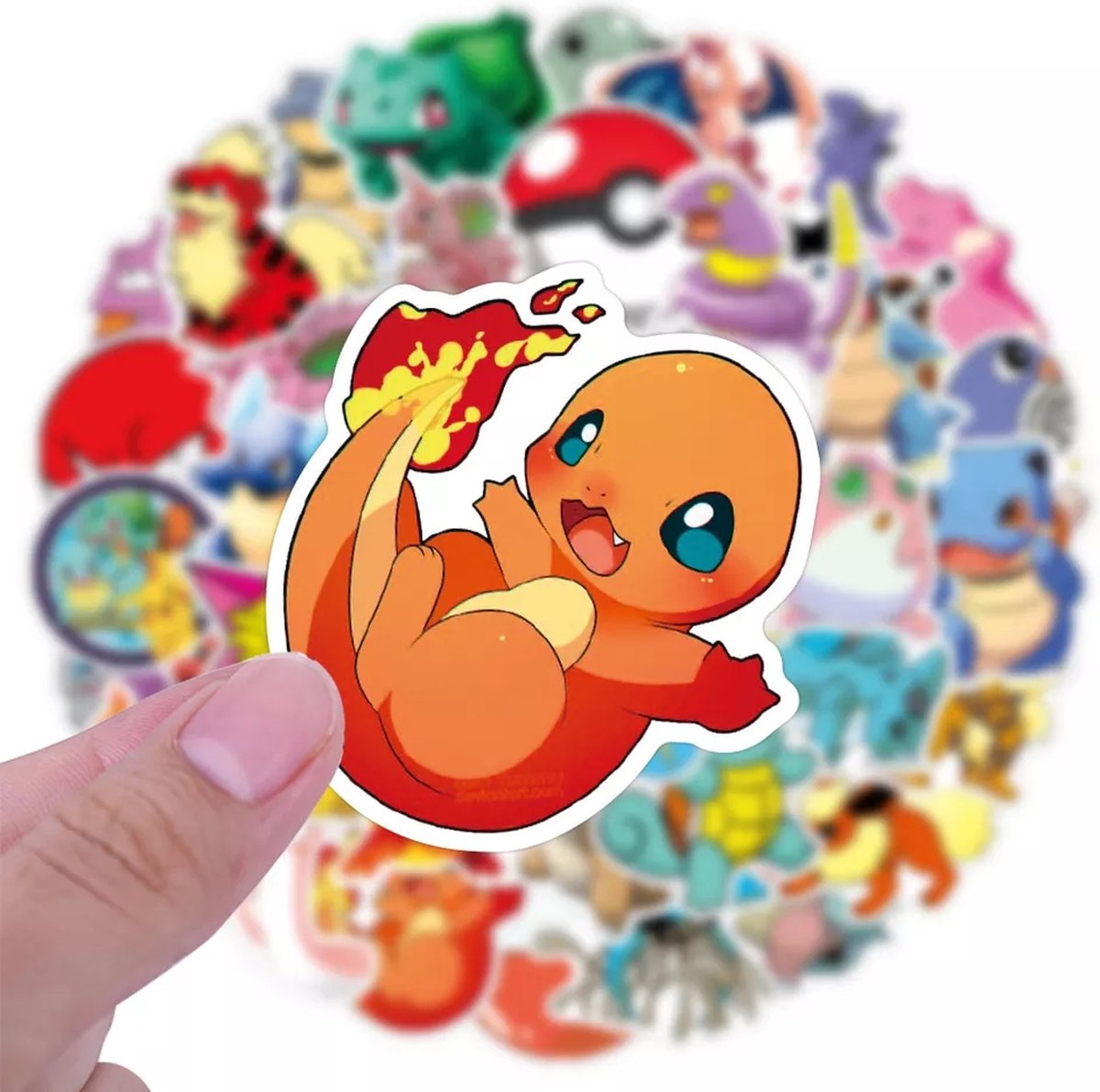 Pokémon Sticker pack 50 stuks 50 stickers Grote stickers 6,5 x