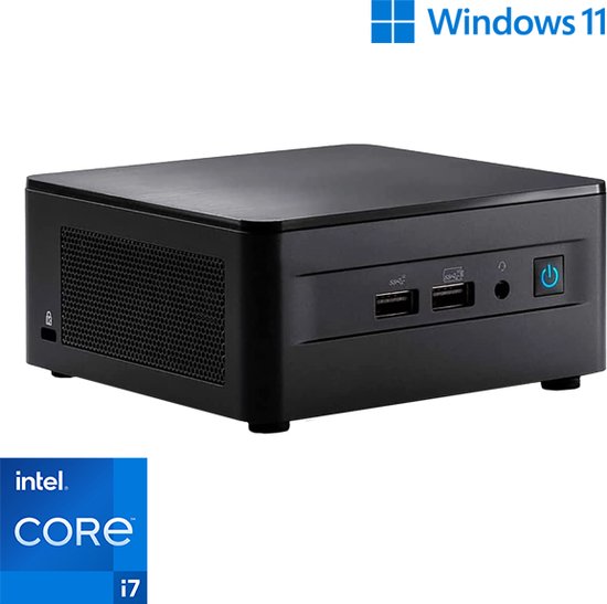 Intel NUC Mini PC met Core i7-1260P - 64GB RAM - 2000GB NVMe M.2 SSD - 2x HDMI - WiFi - Bluetooth - Windows 11 Pro (NC-373398)