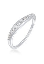 Elli Dames Ring Dames Stack Curved Elegant met zirkonia kristallen in 925 sterling zilver