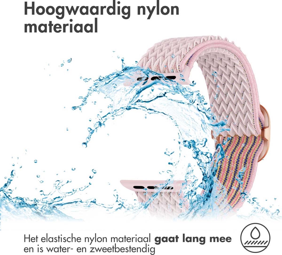 IMOSHION Elastisch nylon AW Smartwatch bandje Roze