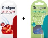 Otalgan Party Plugs Oordoppen - Oordopjes tegen harde muziek - 1 paar & Otalgan Sleep Plugs Oordoppen - Oordopjes tegen geluidsoverlast - 10 paar - Combipack