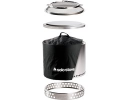 Solo Stove Bonfire-Vuurkorf Achtertuin Set 2.0 | Inclusief Bonfire-Rookvrije Vuurplaats, Standaard, Deksel, Vonkenscherm en Beschermhoes, Houtverbranding, Met uitneembare aslade, 49,5 x 44,5 cm