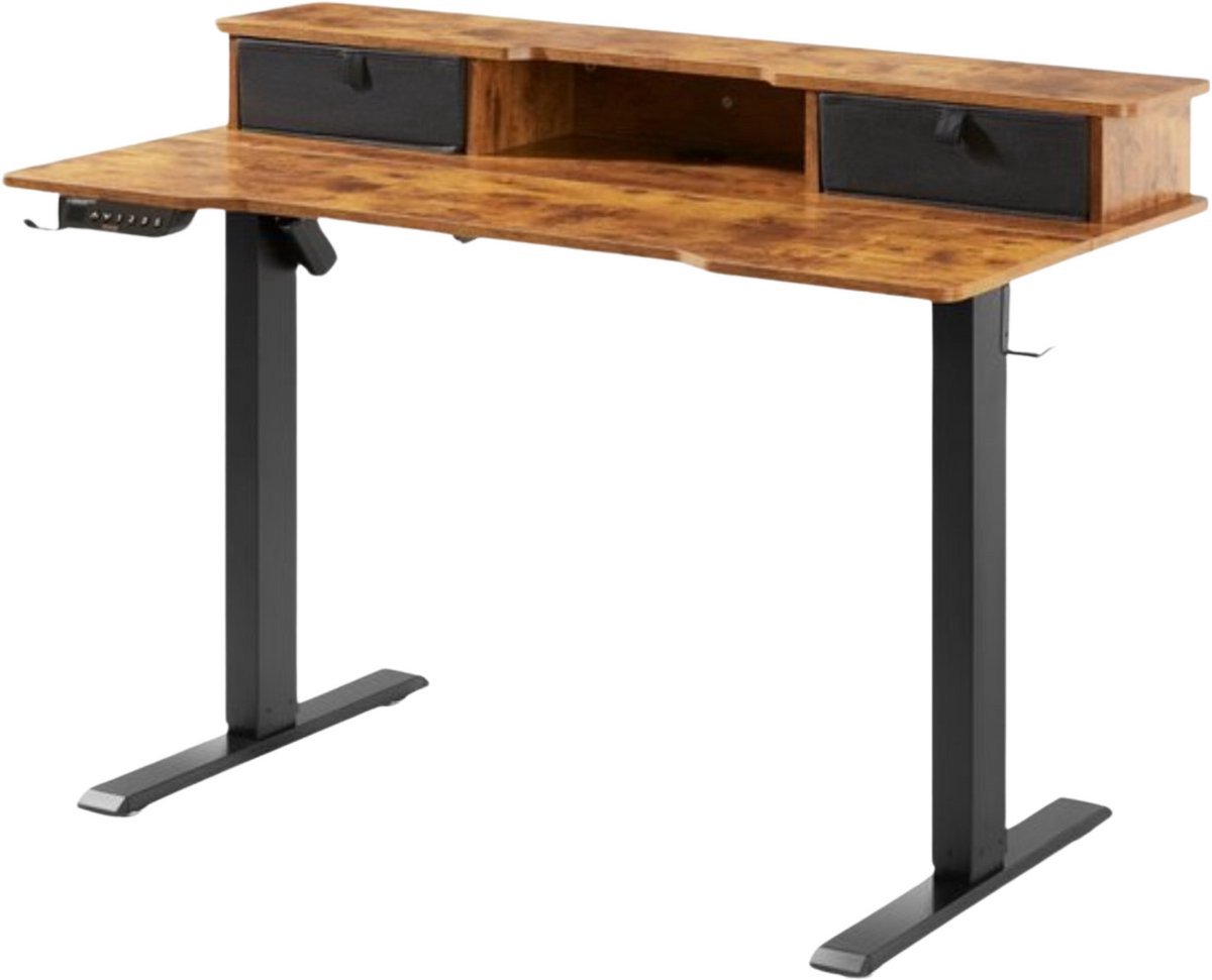 Bureau 140x70cm - Vintage en Verstelbaar en In Hoogte Verstelbaar Werkstation - Voor Dagelijks Gebruik, Thuis en Professioneel Gebruik