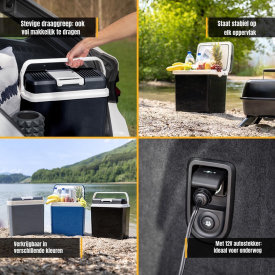 Ploutus® Koelbox Elektrisch 12v 230 Volt -Elektrische Koelbox Liter– Lichtgewicht Design - Zwart - 40cm x 24cm x 43cm van Ploutos — afbeelding 4