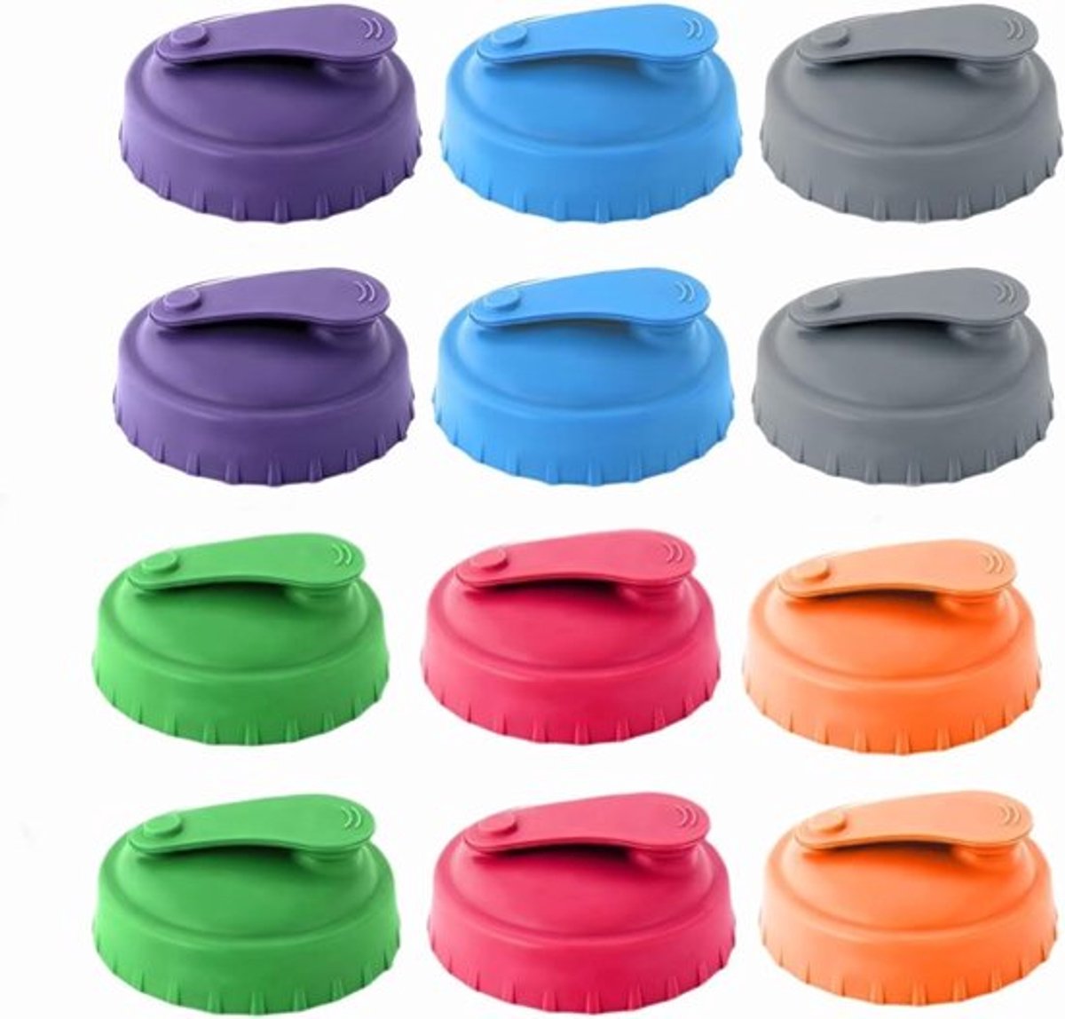 Herbruikbare silicone deckels voor blikjes - 12 stukken