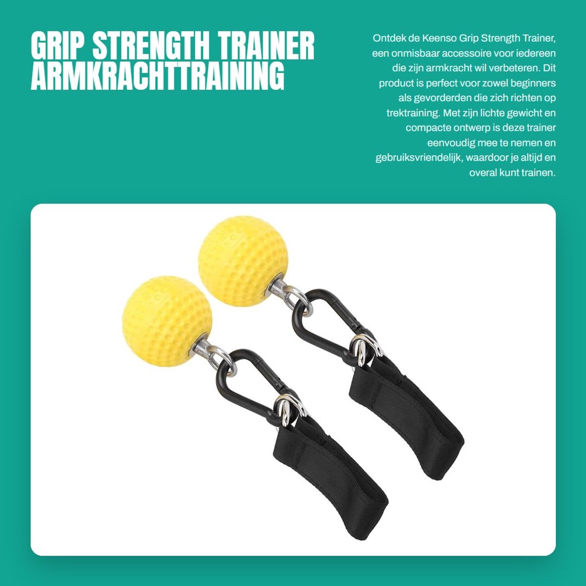 Dailygoods- Grip Trainer Lichtgewicht - Pull Up Grips Ball - Duurzaam - Roestvrij Staal - Antislip - EVA/Materiaal - Trektrainer