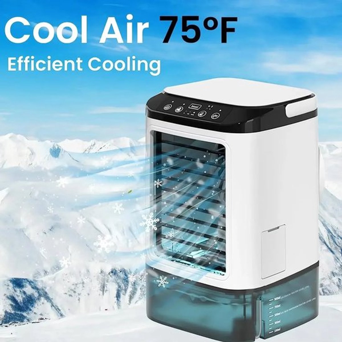 Aircooler - Luchtkoeler - Airconditioning - met IJsbox - met 900ml Water Tank - Koelelementen - Airco - 3 Snelheden - Wit – foto 3