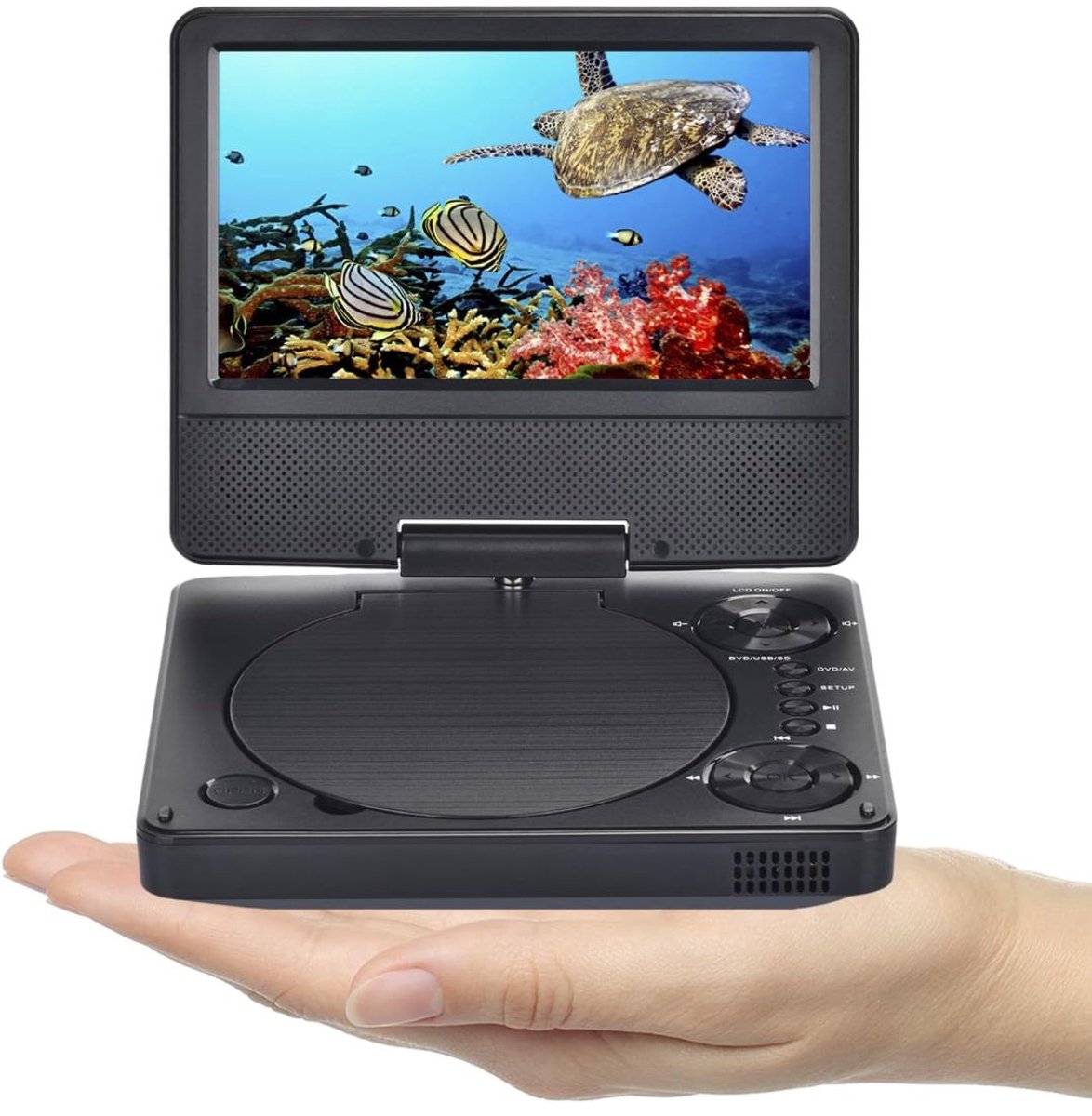 Ploutos® Draagbare DVD Speler - Compacte Mediaspeler met MP3 - Portable DVD Speler - Zwart - 19cm x 16cm x 4cm