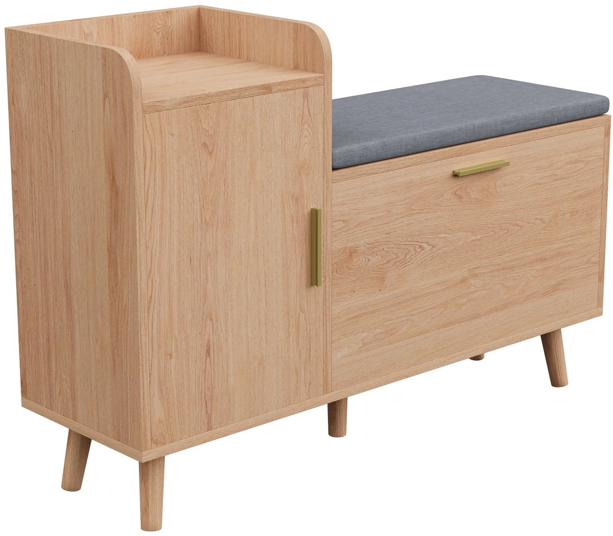 Noventra - schoenenbank - schoenenkast - schoenenbank met zitkussen - hout - 100 x 30 x 65 cm - met zitgedeelte - mooi voor in de hal