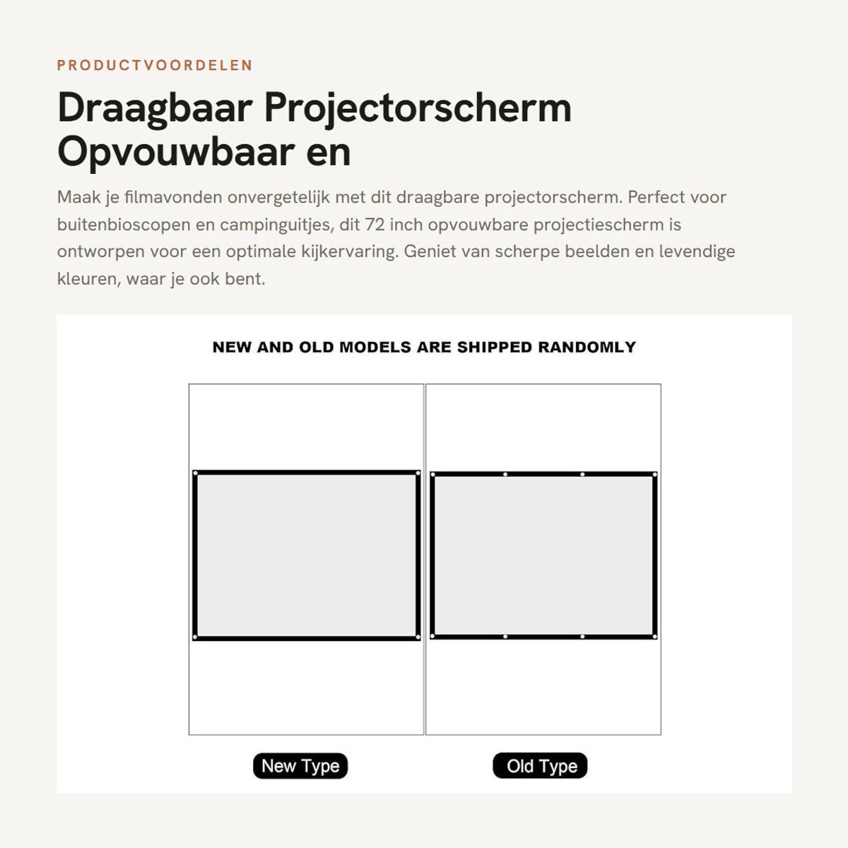 Dailygoody - Draagbaar Projectorscherm - Opvouwbaar en Kreukloos - 72
