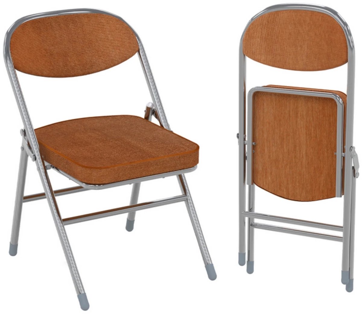 Dailygoods Set van 2 gevoerde klapstoelen, klapstoelen met metalen frame, campingstoelen, 
