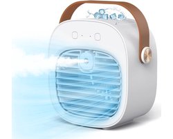 Mini airconditioner - Kleine airconditioner - Oplaadbare persoonlijke luchtkoeler van 4000 mAh - Mini airconditioner met drie snelheden - Mini watergekoelde luchtkoeler - Stille bureauventilator met luchtbevochtiger