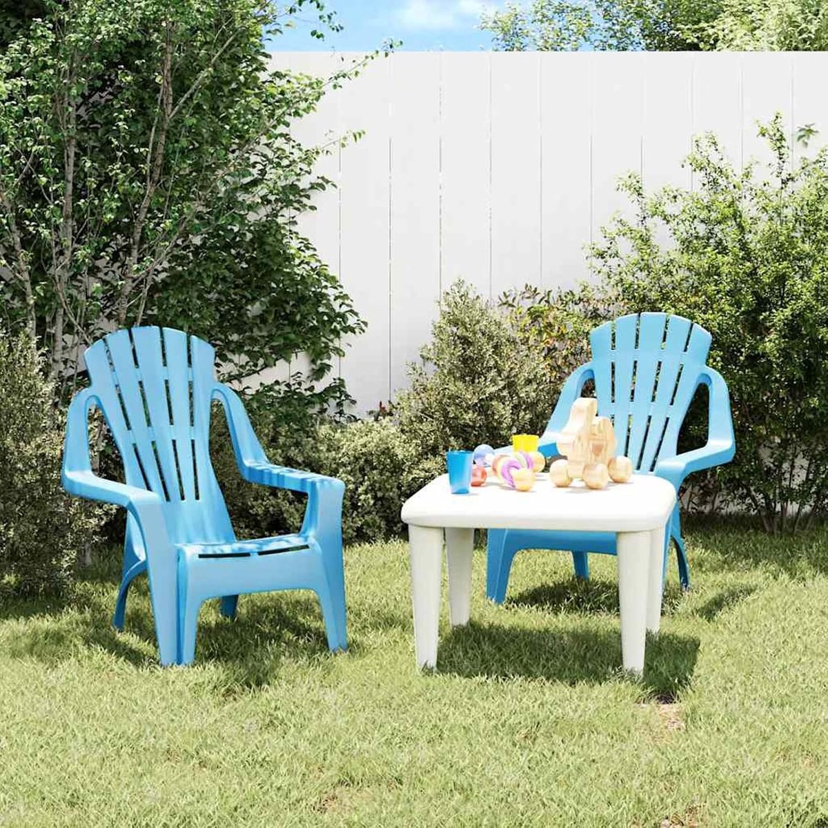 Kinderstoelen - Kindertuinstoelen Outdoor - Buiten Zitten - Met Armleuningen - 2 stuks - Blauw