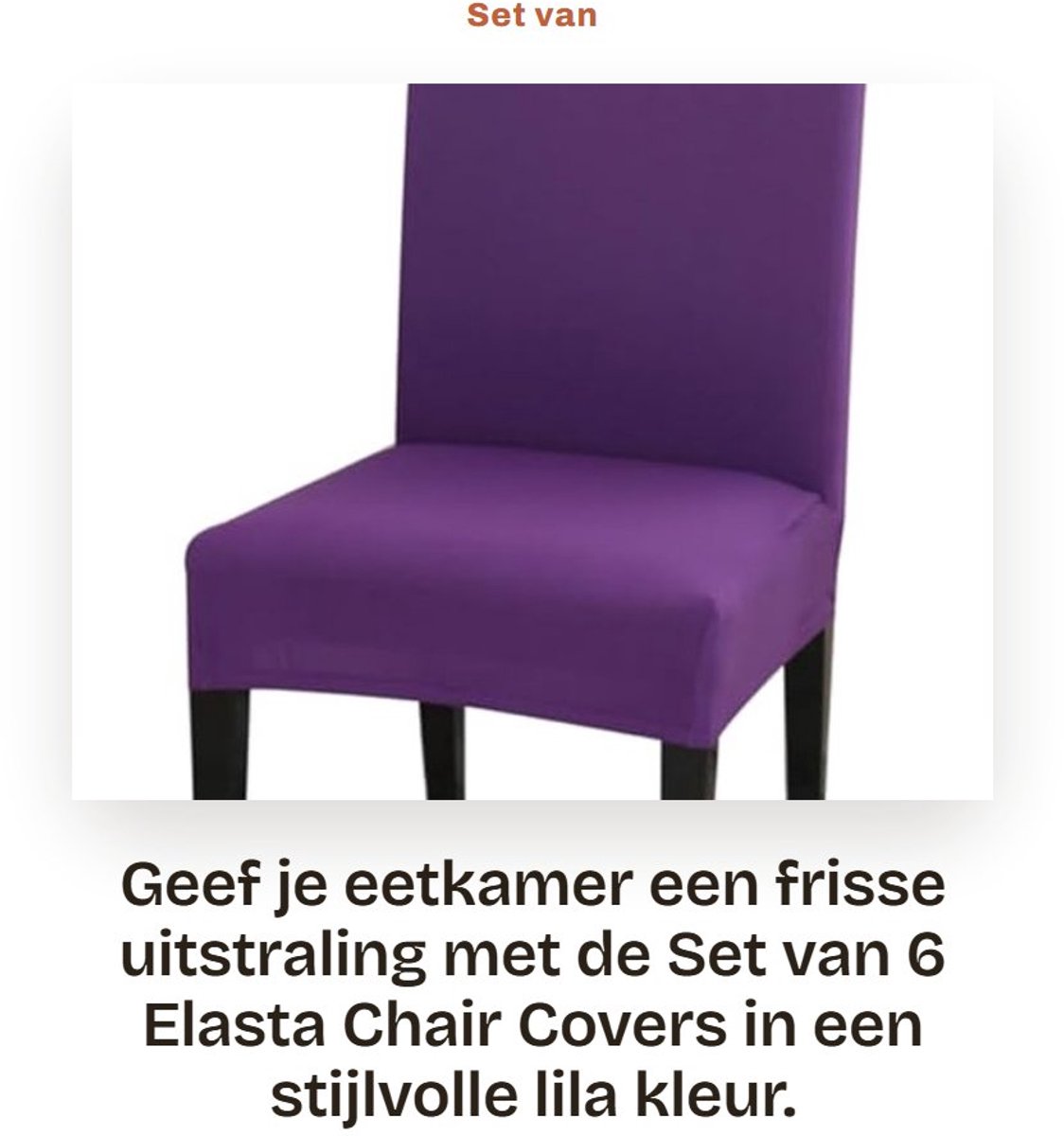 Dailygoods- Stoelhoezen 6 Stuks - Stretch - Wasbaar - Elastisch - Eetkamerstoelen - Polyes
