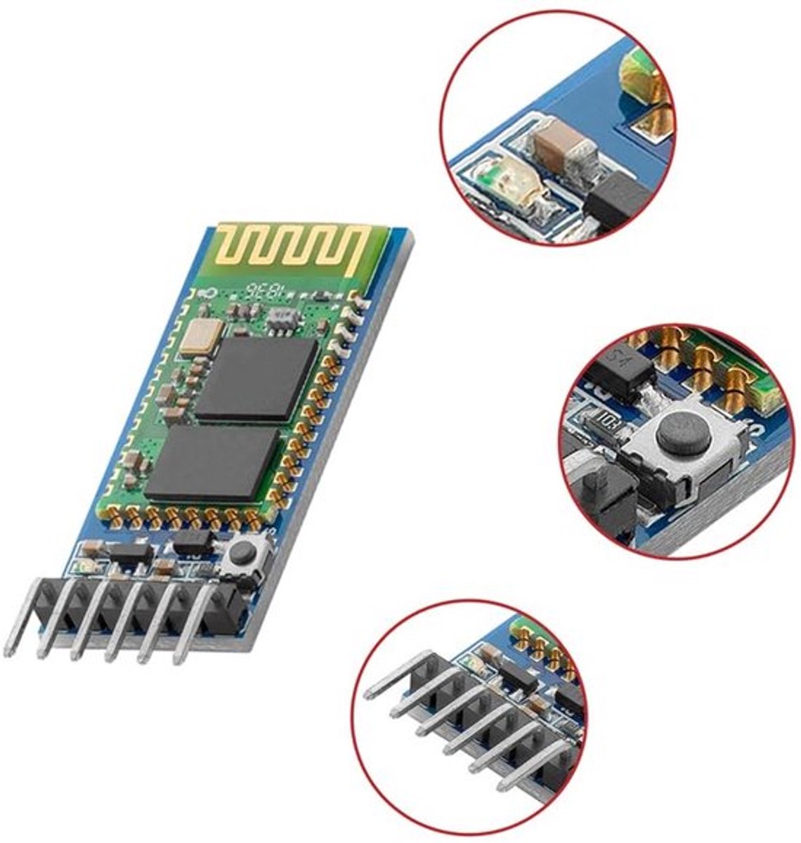 Bluetooth RF-transceiver 6-pins voor draadloos communiceren