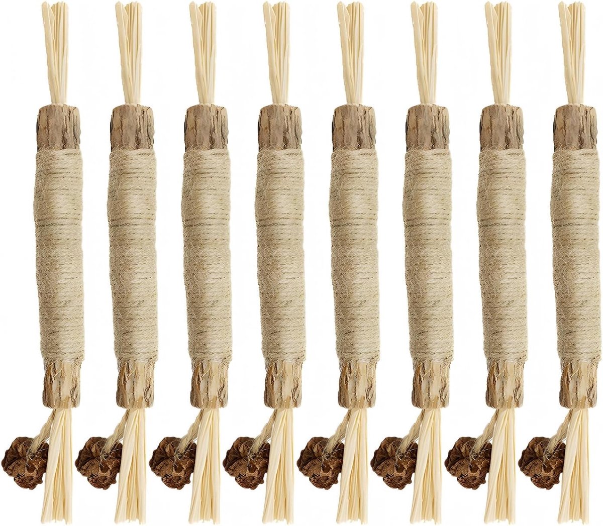 Kauwsnacks voor katten - Extra dikke Raffia sticks - Natuurlijk en effectief - Ondersteunt mondhygiëne - ShopVlot