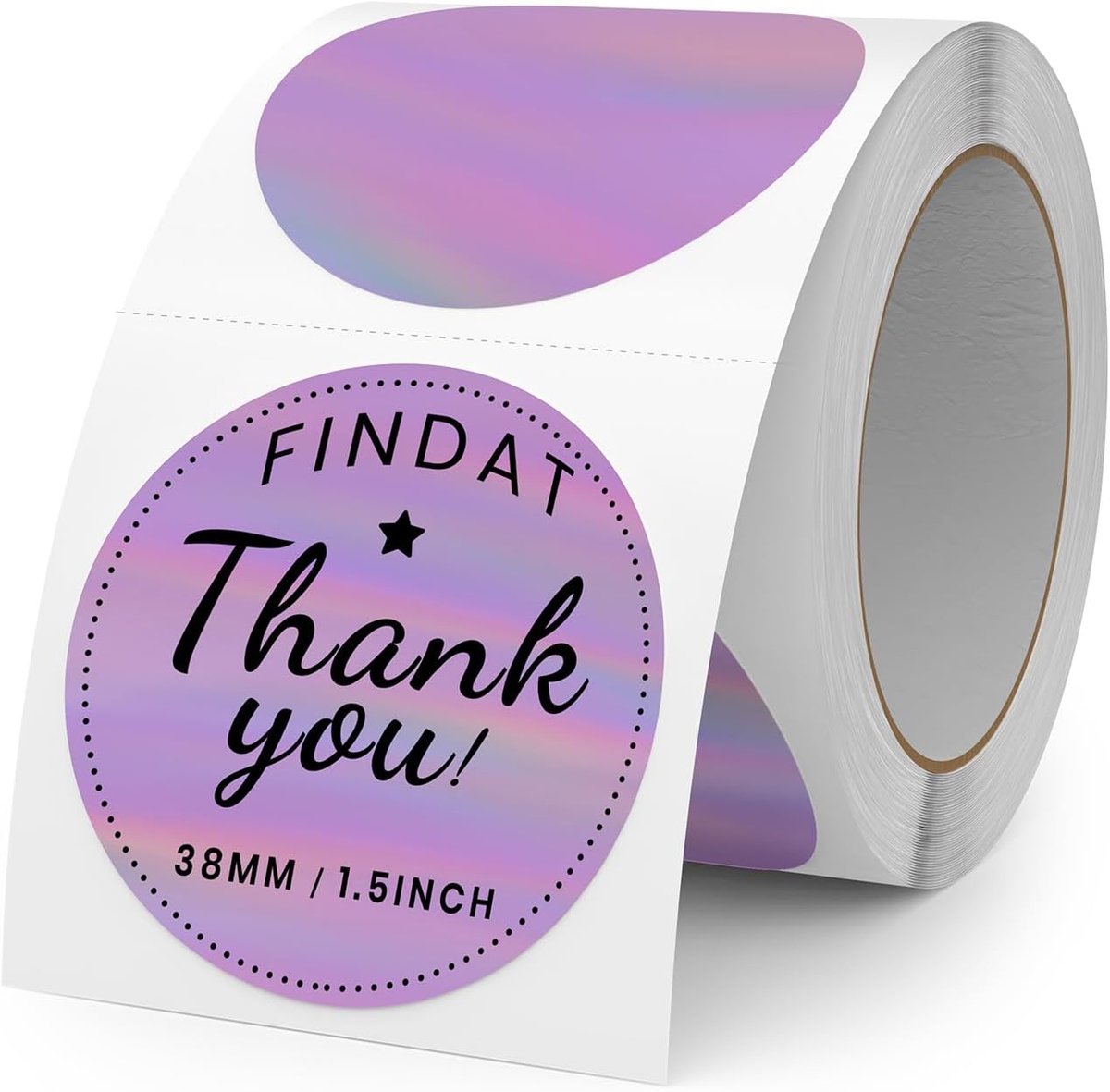 Ronde thermische labels 3.8 cm - holografisch paars - verwijderbare stickers - ideaal voor DIY logo en QR-code - ShopVlot