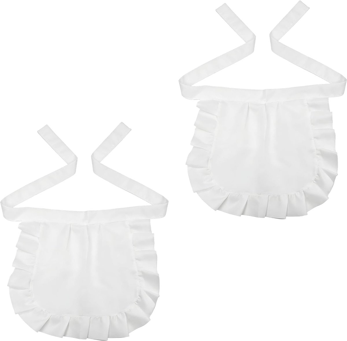 Schort kids 2 stuks - witte pofmouwen - ruffle design - ideaal voor cosplay of in de keuken - ShopVlot