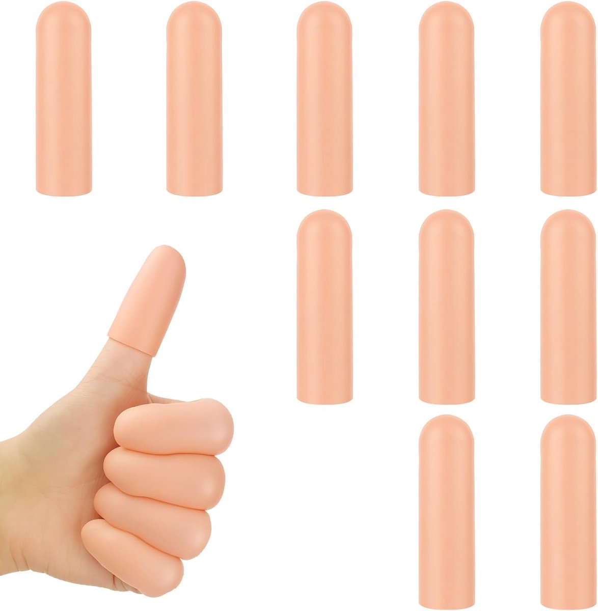 Siliconen vingerbeschermers 10 stuks - huidsiliconen - herbruikbaar - bescherming bij krassen en wonden - ShopVlot