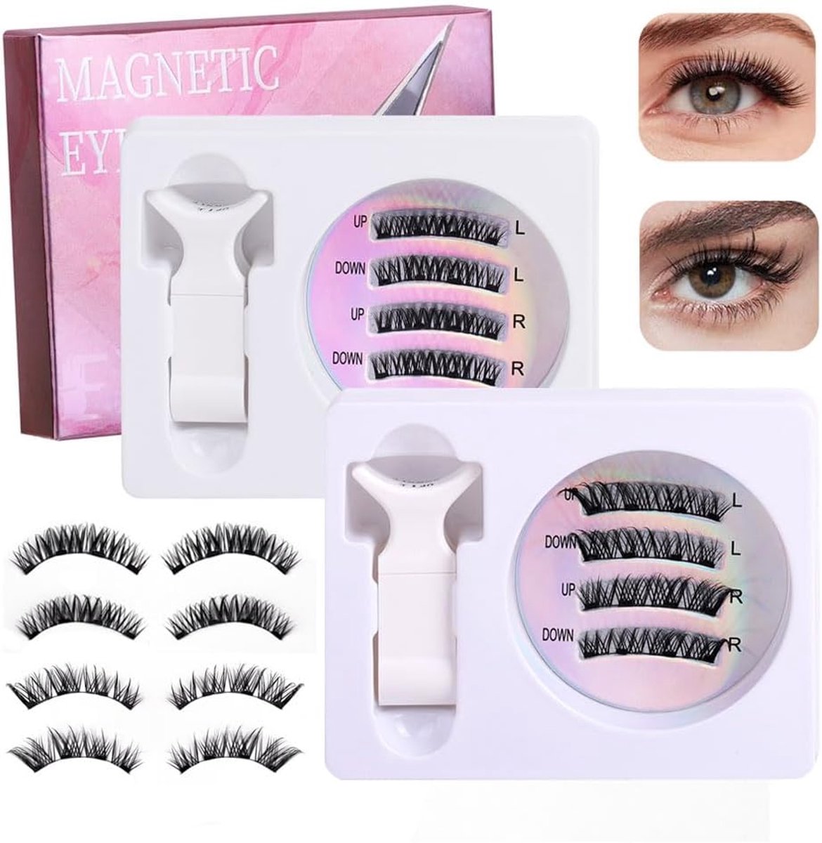 Magnetische wimpers set - herbruikbaar - natuurlijke volle look - ideaal voor dagelijks gebruik - ShopVlot