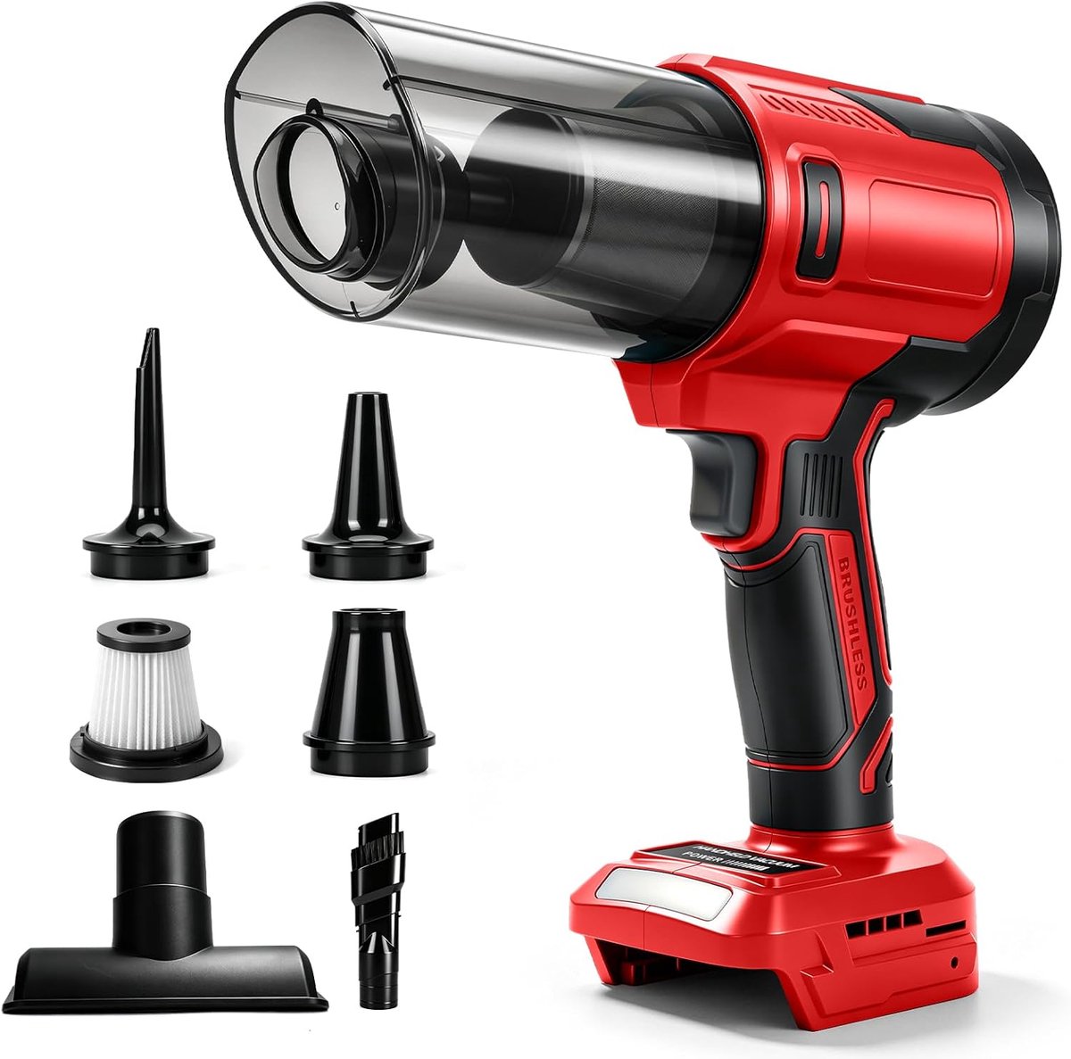 Accu-handstofzuiger 100 W - compatibel met Milwaukee 18 V-accu - 10.000 Pa - ideaal voor auto en thuis - ShopVlot