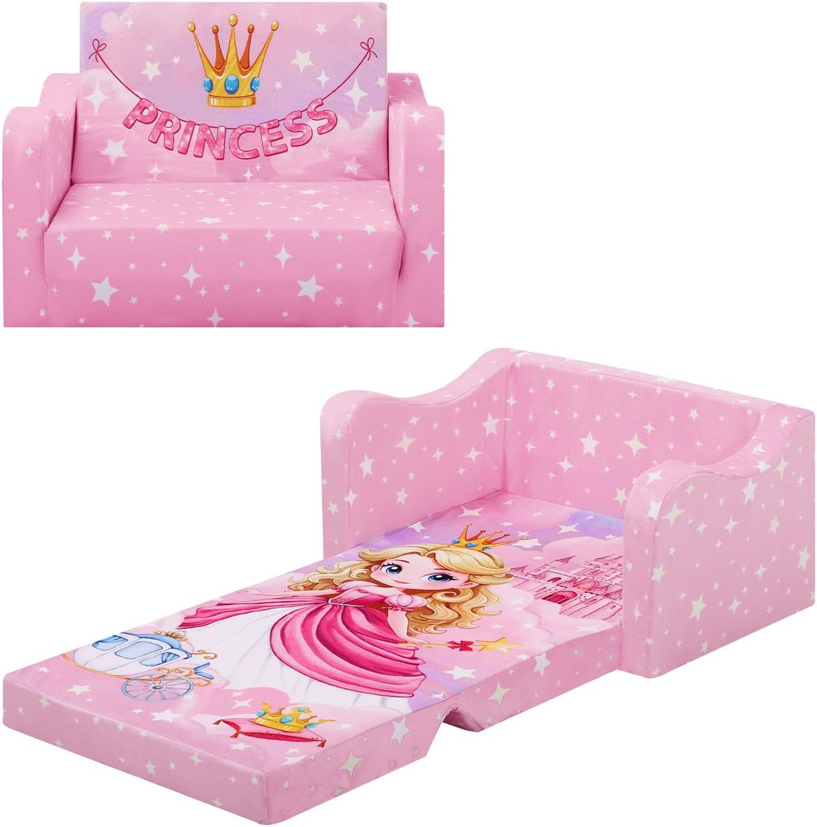 Kindersofa 2 in 1 - Vouwbaar ontwerp - Afneembare hoes - Perfect voor rusten en spelen - ShopVlot