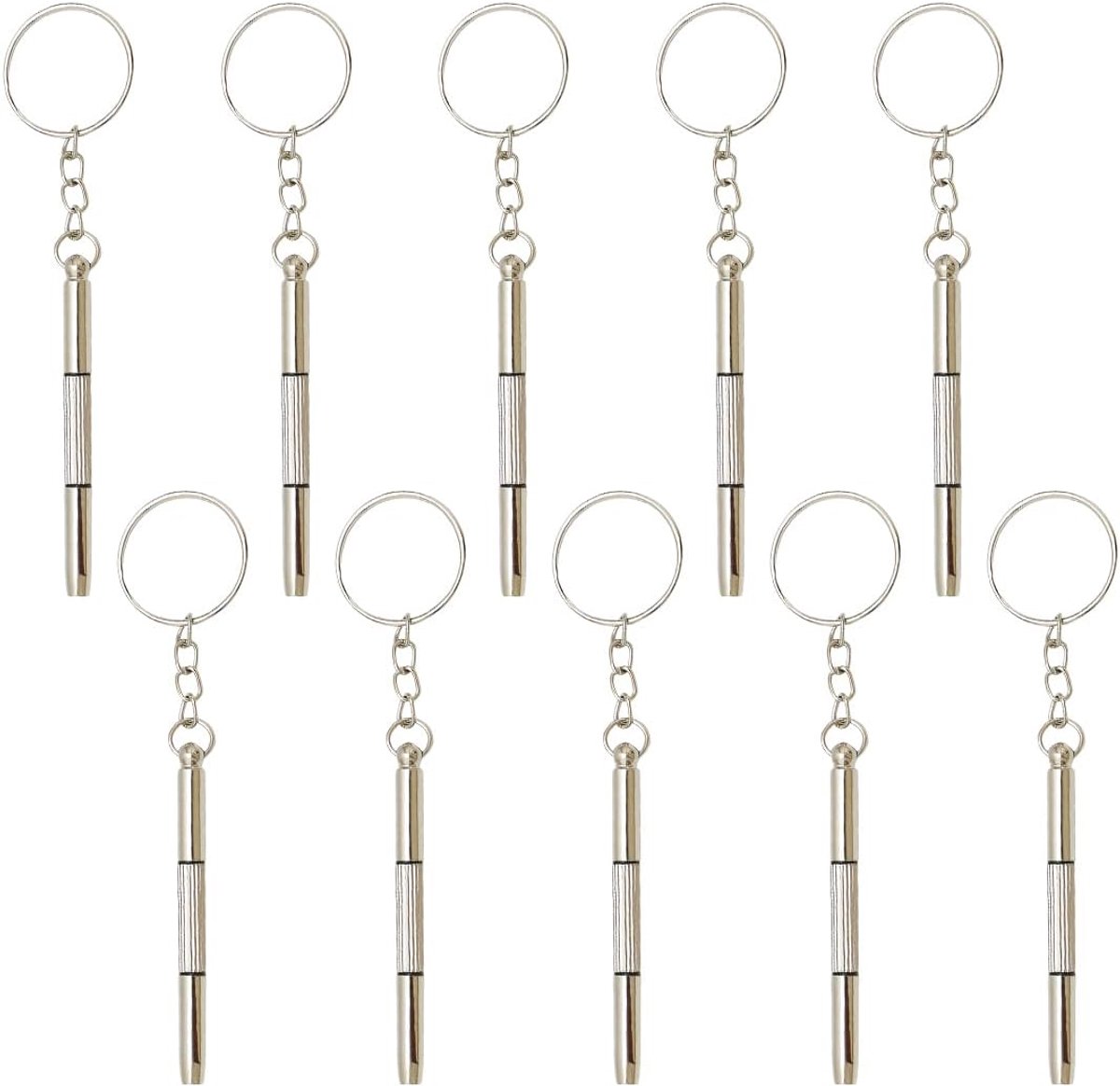 Schroevendraaierset 10-delig - 3-in-1 dubbelzijdig - draagbaar met sleutelhanger - ideaal voor brillenreparatie - ShopVlot