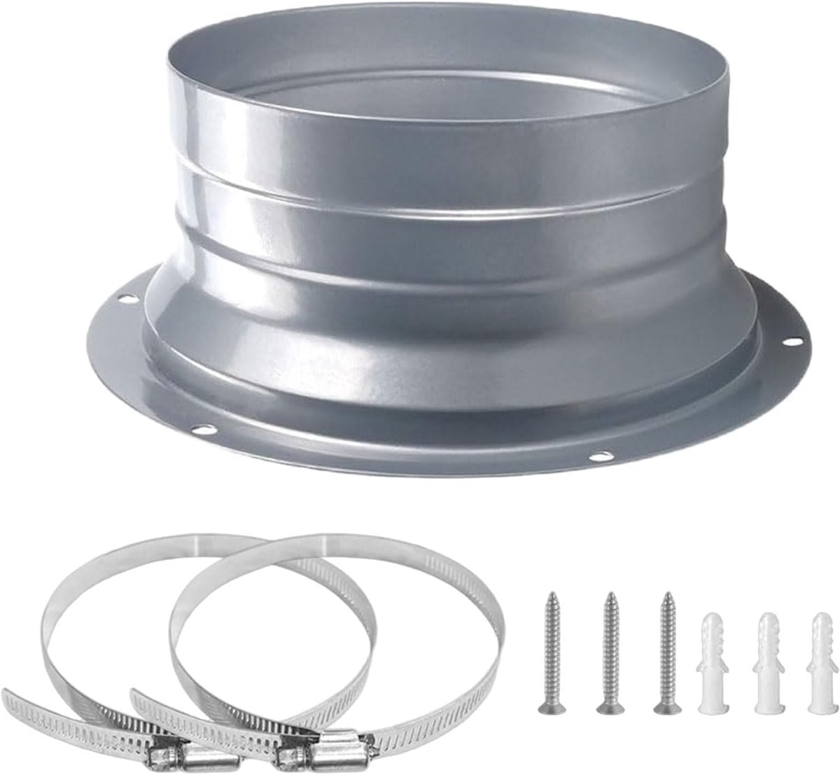 Wandaansluitadapter 150mm - Metalen Flens - Flexibele aansluiting voor ventilatiekanalen - ShopVlot