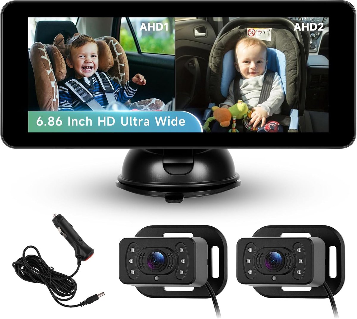 Baby autocomputer 17,9 cm - IPS-display - Nachtzicht - Real-time monitoring voor veilige ritten - ShopVlot