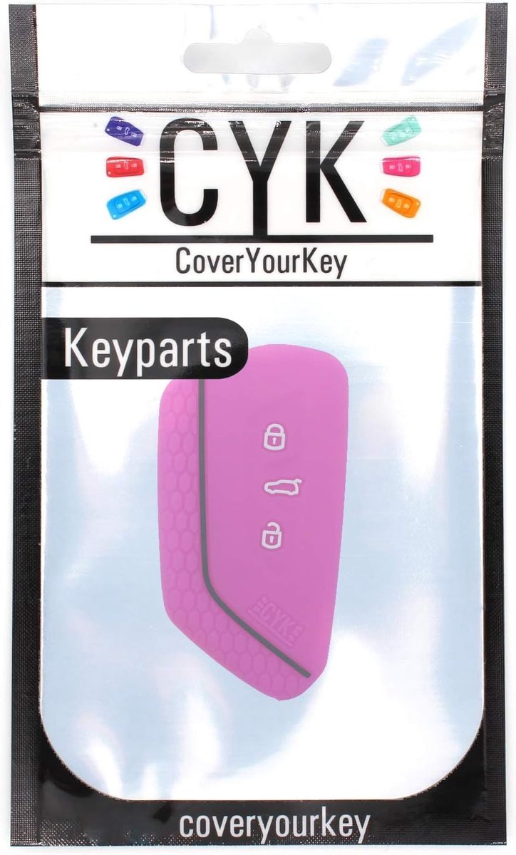 Sleutelhoes voor 3 Sleutels - Siliconen Cover - Neon Roze - Bescherming voor Auto Sleutels - ShopVlot
