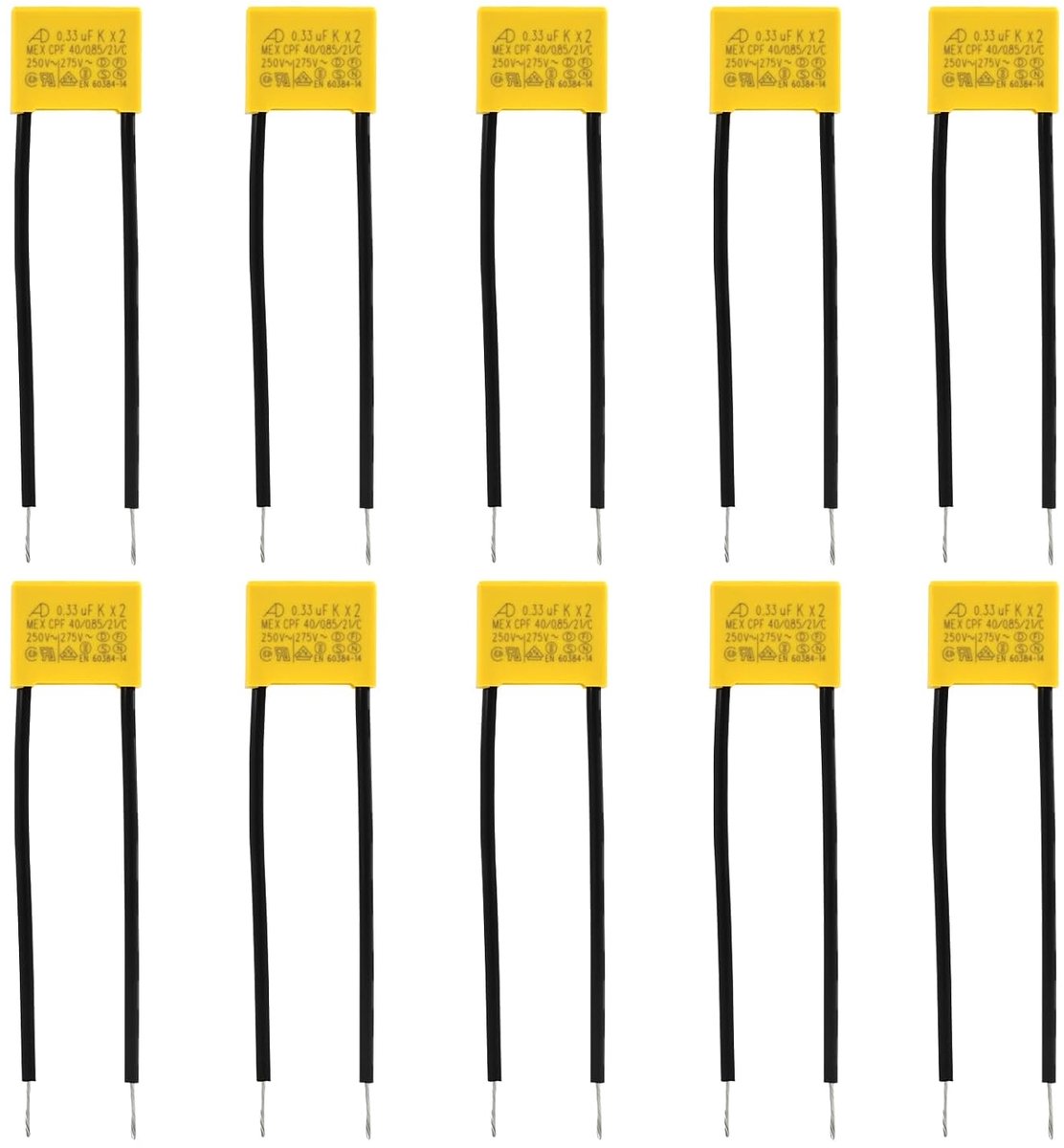 Disruptiecondensator 0.33 µF - 275 V X2 - Radiale veiligheid - Voorkomt flikkering van LED-verlichting - ShopVlot